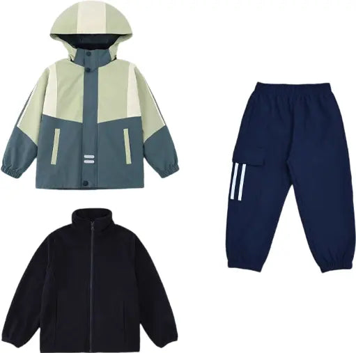 Kids 3-in-1 Winter Jacket Set with Fleece Liner and Pants | Waterproof Windproof Warm Outfit