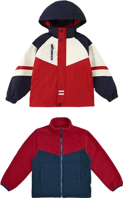 Kids 3-in-1 Winter Jacket Set with Fleece Liner and Pants | Waterproof Windproof Warm Outfit