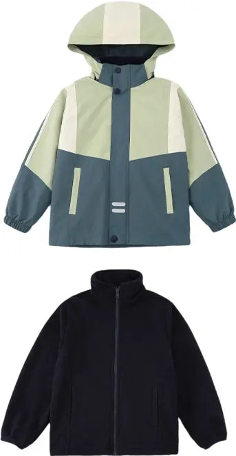 Kids 3-in-1 Winter Jacket Set with Fleece Liner and Pants | Waterproof Windproof Warm Outfit